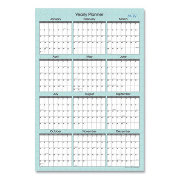 Blue Sky® Picadilly Laminated Erasable Wall Calendar, Geometric Artwork, 36 X 24, White-teal Sheets, 12-month (jan-dec): 2022 freeshipping - TVN Wholesale